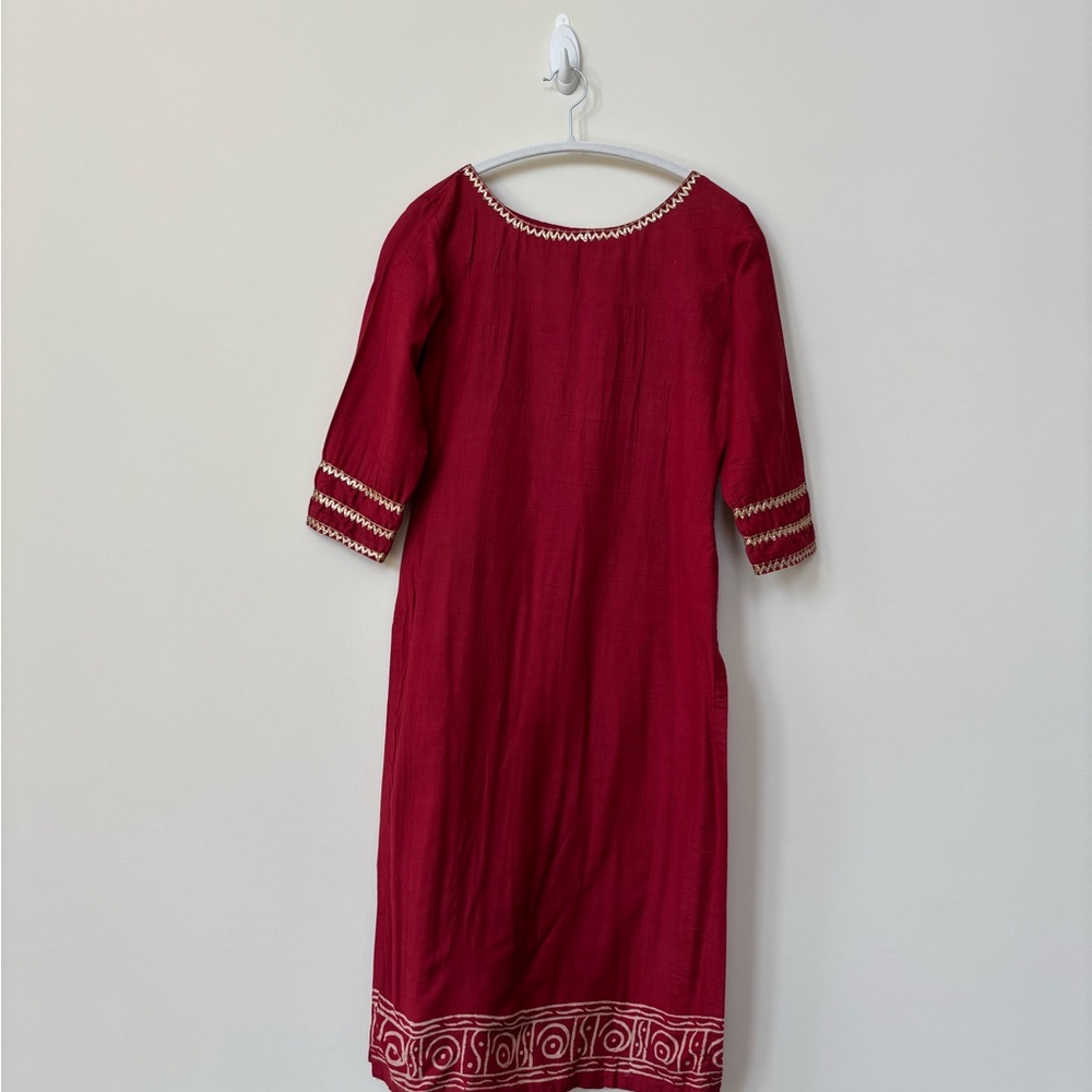 Red Cotton Kurta